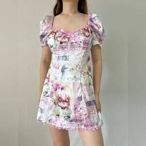 Heaven x Marc Jacobs Graphic Print Mini Dress with Pink Accents